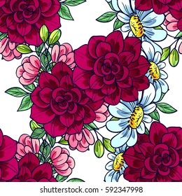 Abstract elegance seamless pattern with floral background