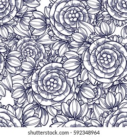 Abstract elegance seamless pattern with floral background