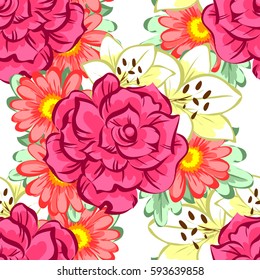 Abstract elegance seamless pattern with floral background