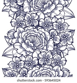 Abstract elegance seamless pattern with floral background