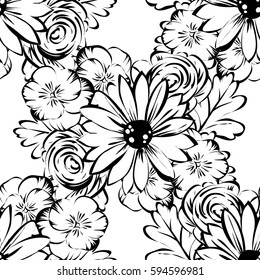 Abstract elegance seamless pattern with floral background