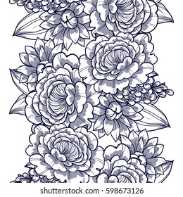 Abstract elegance seamless pattern with floral background