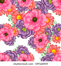 Abstract elegance seamless pattern with floral background