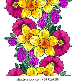 Abstract elegance seamless pattern with floral background