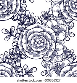 Abstract elegance seamless pattern with floral background