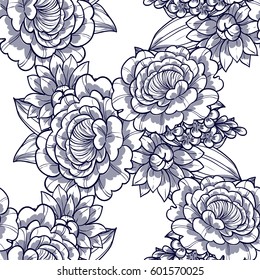 Abstract elegance seamless pattern with floral background