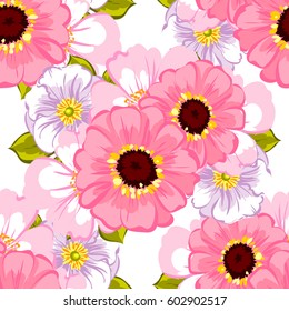 Abstract elegance seamless pattern with floral background