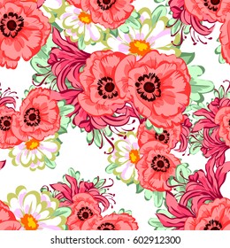 Abstract elegance seamless pattern with floral background