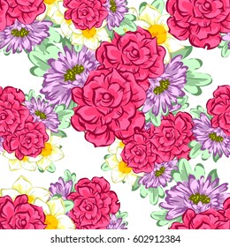 Abstract elegance seamless pattern with floral background