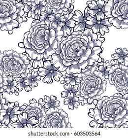 Abstract elegance seamless pattern with floral background