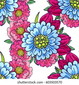 Abstract elegance seamless pattern with floral background