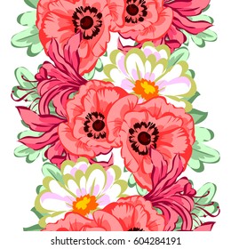 Abstract elegance seamless pattern with floral background