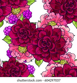 Abstract elegance seamless pattern with floral background