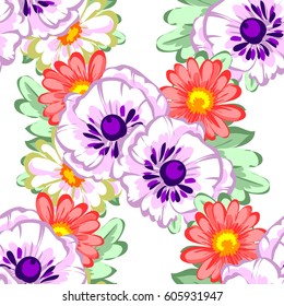 Abstract elegance seamless pattern with floral background