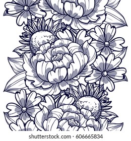 Abstract elegance seamless pattern with floral background