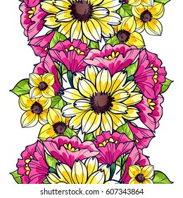 Abstract elegance seamless pattern with floral background