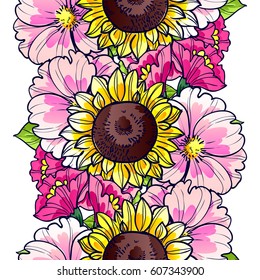 Abstract elegance seamless pattern with floral background