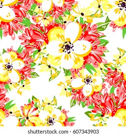 Abstract elegance seamless pattern with floral background