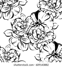 Abstract elegance seamless pattern with floral background