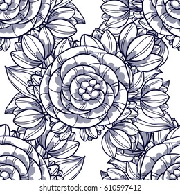 Abstract elegance seamless pattern with floral background