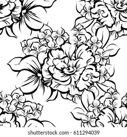 Abstract elegance seamless pattern with floral background
