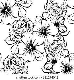 Abstract elegance seamless pattern with floral background