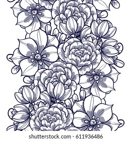Abstract elegance seamless pattern with floral background