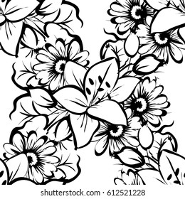 Abstract elegance seamless pattern with floral background
