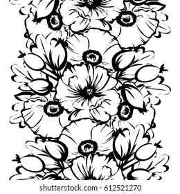 Abstract elegance seamless pattern with floral background