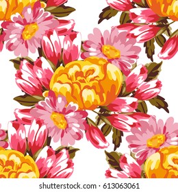 Abstract elegance seamless pattern with floral background
