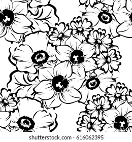 Abstract elegance seamless pattern with floral background