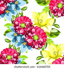 Abstract elegance seamless pattern with floral background