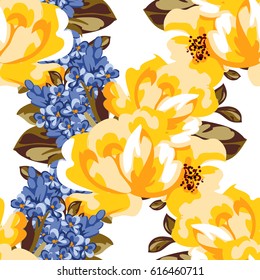 Abstract elegance seamless pattern with floral background