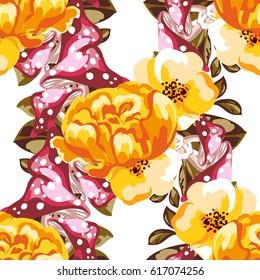 Abstract elegance seamless pattern with floral background