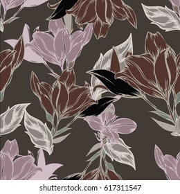 Abstract elegance seamless pattern with floral background
