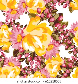 Abstract elegance seamless pattern with floral background