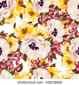 Abstract elegance seamless pattern with floral background