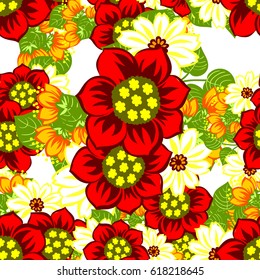 Abstract elegance seamless pattern with floral background