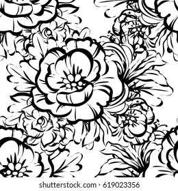 Abstract elegance seamless pattern with floral background