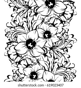 Abstract elegance seamless pattern with floral background