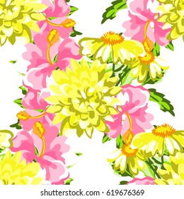 Abstract elegance seamless pattern with floral background