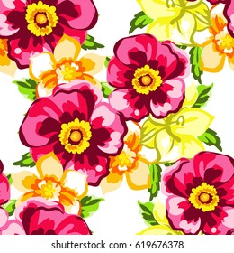 Abstract elegance seamless pattern with floral background