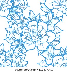 Abstract elegance seamless pattern with floral background