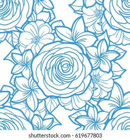 Abstract elegance seamless pattern with floral background