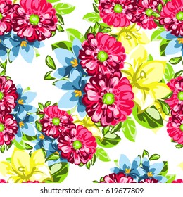 Abstract elegance seamless pattern with floral background