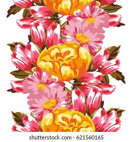 Abstract elegance seamless pattern with floral background