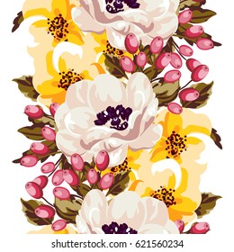 Abstract elegance seamless pattern with floral background