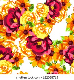 Abstract elegance seamless pattern with floral background