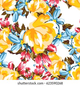 Abstract elegance seamless pattern with floral background
