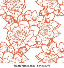 Abstract elegance seamless pattern with floral background